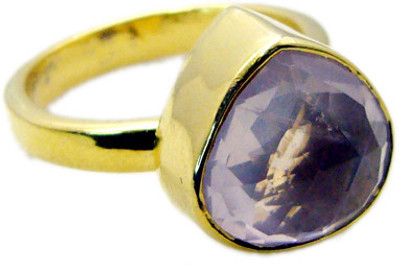 25% OFF on Riyo Beautiful Rose Quartz Copper Quartz 18K Yellow Gold Plated Ring