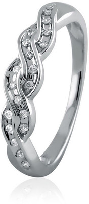 9% OFF on Velvetcase Twisted Diamond Eternity Band White Gold 18 K Ring