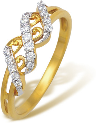 Ishtaa Gold Cubic Zirconia 18 K Ring