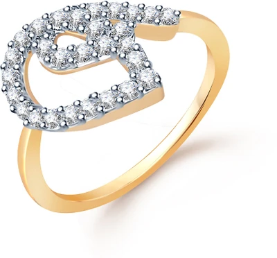 73% OFF on Sukkhi Fine Alloy Cubic Zirconia 18K Yellow Gold, Rhodium Plated Ring