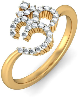 15% OFF on BlueStone The Divine Om Gold Diamond 18K Yellow Gold Plated 18 K Ring