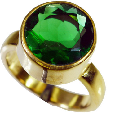 52% OFF on Riyo Glamorous Emerald Cz Copper Cubic Zirconia 18K Yellow Gold Plated Ring