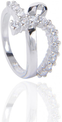 61% OFF on Amantran Jewels Silver Cubic Zirconia Sterling Silver Plated Ring