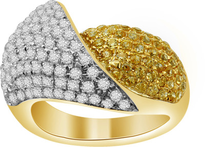 50% OFF on Ciemme 4.38 CT Fashion Silver Cubic Zirconia 18K Yellow Gold Plated Ring