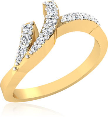 Forevercarat Rocker Style Silver 14K Yellow Gold Plated Ring