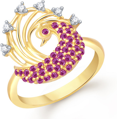 75% OFF on VK Jewels Charming Mayur Alloy Cubic Zirconia 18K Yellow Gold Plated 18 K Ring