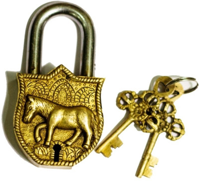 10% OFF on Unravel India Horse Brass Safety Lock Gold-98 10% OFF on Unravel India Horse Brass Safety Lock Gold-98