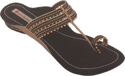47% OFF on Indulgence Beaded With Jute Lining Kolhapuris Flats