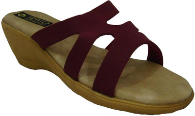 18% OFF on Senso Vegetarian Shoes Ladies Maroon Strappy Wedges