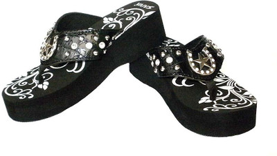 70% OFF on Saiva Western Style Bling Flip flop Flats