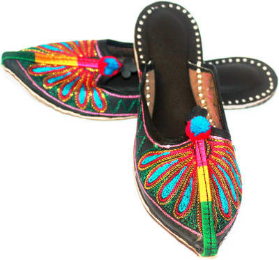 Jodhpuri's Back Open Mojari Leather Flats
