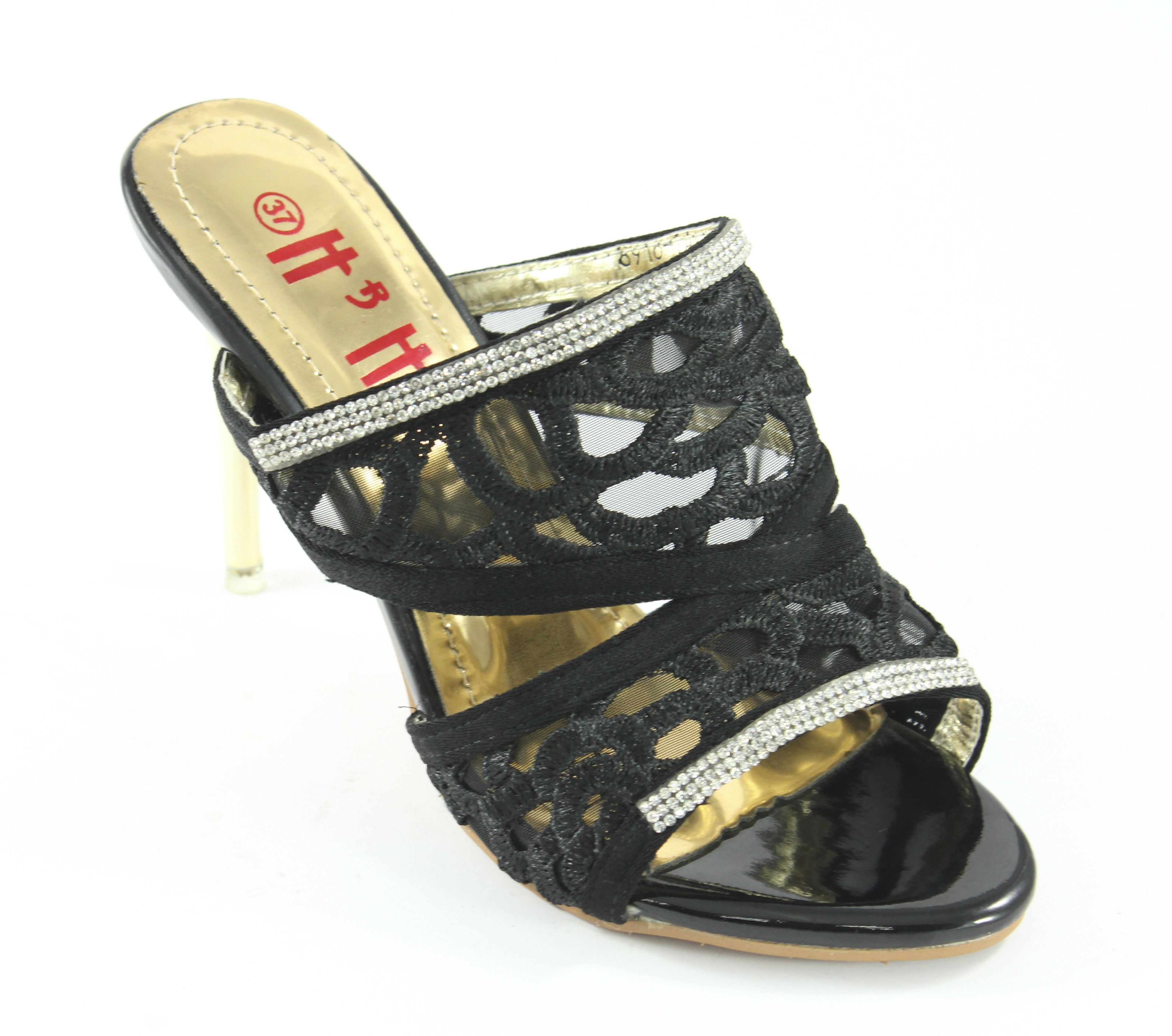 74% OFF on Heels & Handles Heels & Handles Women's Diamond Bridal Sandals (HH432Black) Heels