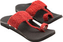 55% OFF on Ridhi Sidhi Red Kohlapuri Sandals