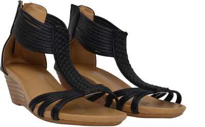 24% OFF on Pinza Women Black Leather Wedges 24% OFF on Pinza Women Black Leather Wedges