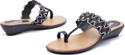 34% OFF on Cocoon Black Zig-Zag Ways Toe-Ring Wedges