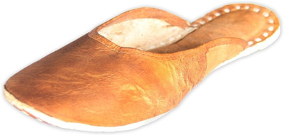 Pulpypapaya Raw Brown Leather Flats