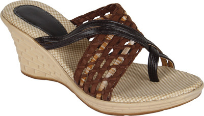 66% OFF on Niremo Brown Comfortable Synthetic Leather Wedges