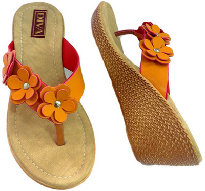 23% OFF on Diva Pu Sole Burmi With Matching Flower Wedges 23% OFF on Diva Pu Sole Burmi With Matching Flower Wedges