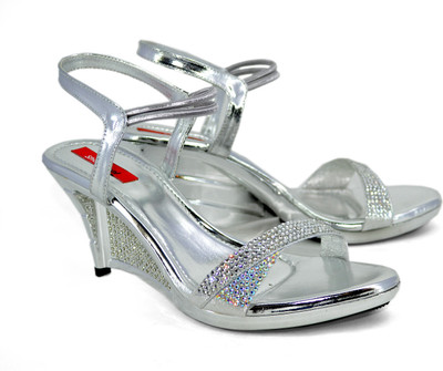 30% OFF on Shoedeal D404 Silver Wedges