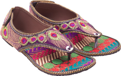 38% OFF on Myra Pair Of Multicolored Embroidered Sandals Flats