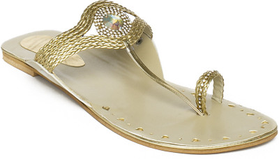 60% OFF on Wellworth Wellworth Golden Shimmer Flat Flats