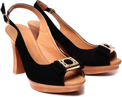 Ruby Black Block Women Black, Beige Heels Black, Beige