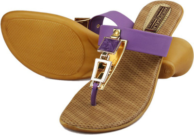 73% OFF on Anupamaa Purple Square Buckle Chappel Heels