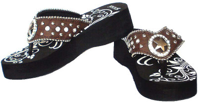 70% OFF on Saiva Western Style Bling Flats