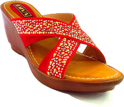 25% OFF on Diva Platform Muse With Studds Work In Upper Wedges