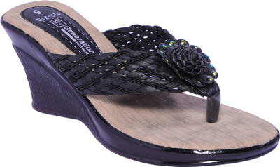 25% OFF on Generation Footwear Black Paper Less Wedges