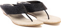 58% OFF on TEN Black Jute Flats