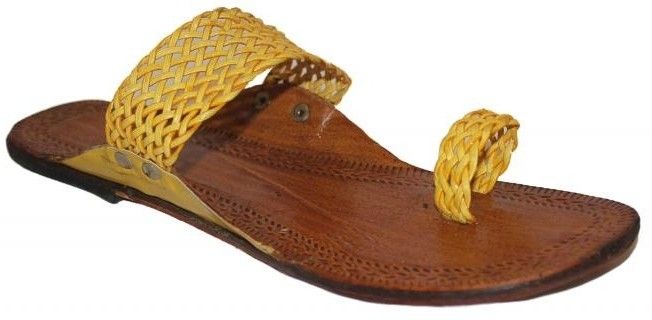 59% OFF on Authority Yellow Mesh Leather Slip on Leather Flats