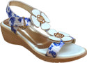 zebra kids White Floral Print sandal Girls Wedges