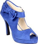 33% OFF on Soft & Sleek Blue Suede Side Tie Girls Heels