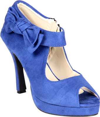 33% OFF on Soft & Sleek Blue Suede Side Tie Girls Heels