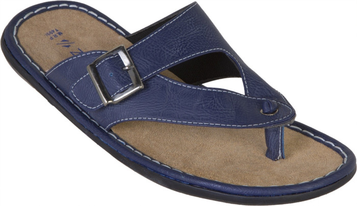 Zovi Blue Slip-on With Buckle Closure And Toe Loop Sandals - SNDEYZCGDQTWXZTW