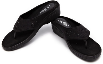 29% OFF on Cocoon Black Bold Strap Wedges 29% OFF on Cocoon Black Bold Strap Wedges