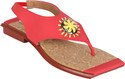 65% OFF on Indulgence Red Sandals Flats