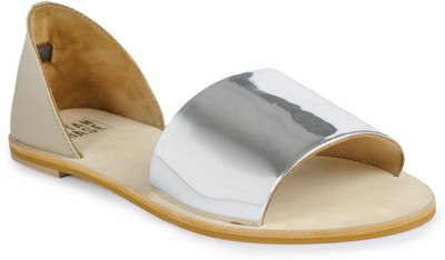 The Tan Base Ttb06 Silver & Nude Leather Flats The Tan Base Ttb06 Silver & Nude Leather Flats