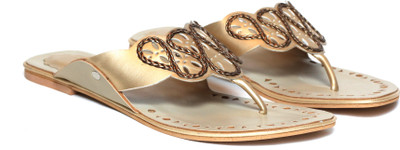 33% OFF on Craze Shop Golden Kohlapuri Flats