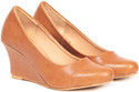 55% OFF on TEN Awesome Tan Leather Wedges
