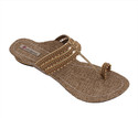 47% OFF on Indulgence Beaded With Jute Lining Kolhapuris Flats