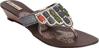 74% OFF on Indulgence Studded & Braided Wedges