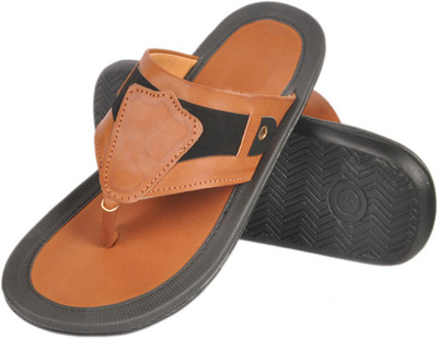 56% OFF on Nonch Le Light Brown And Black Leather Sandals