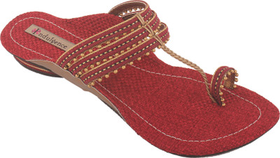 47% OFF on Indulgence Beaded With Jute Lining Kolhapuris Flats