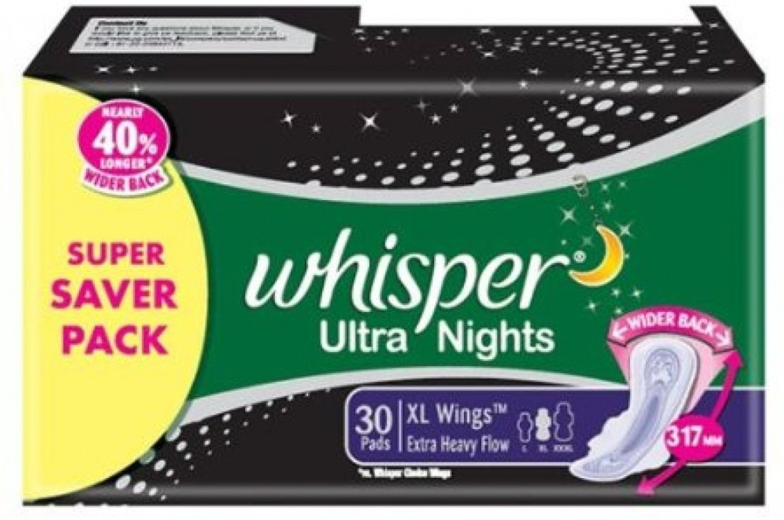 Whisper Ultra Nights Extra Heavy Flow Sanitary Pad Buy Women Hygiene products online in India