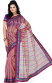 Saree Swarg Striped Fashion Net Sari Saree Swarg Striped Fashion Net Sari