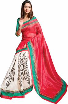 Ishin Solid Bhagalpuri Art Silk Sari