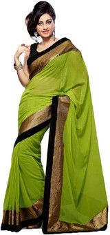 Aanaya Fashions Solid Bollywood Georgette Sari