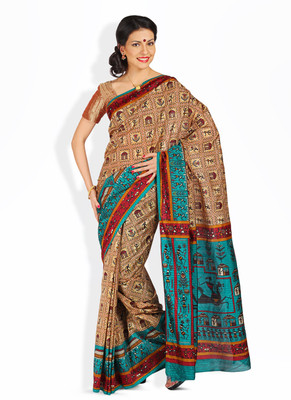 Urban Vastra Printed Art Silk Sari